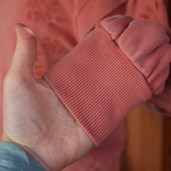 Democracy Long Sleeve Flange Shoulder Mineral Wash Sweatshirt In Toasted Pumpkin - Picture 9 of 17